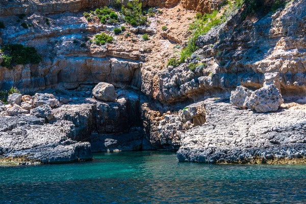 Rocky Scenery Eastern Alonissos Island Seen Boating Alonissos Sporades Greece —  Fotos de Stock