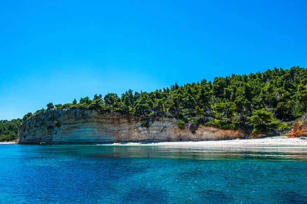 Amazing View Spartines Beach Boating Alonissos Island Sporades Greece — Zdjęcie stockowe