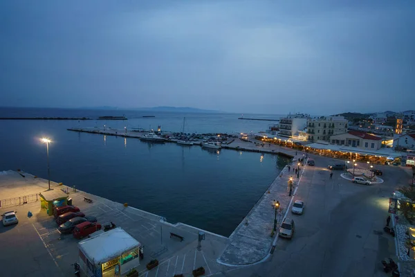 Veduta Urbana Della Città Chora Nell Isola Tinos Intorno Porto — Foto Stock