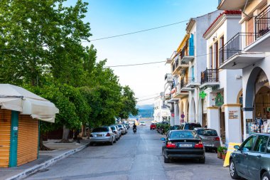 Urban view of the beautiful seaside city of Pylos located in western Messenia in Peloponnese, Greece