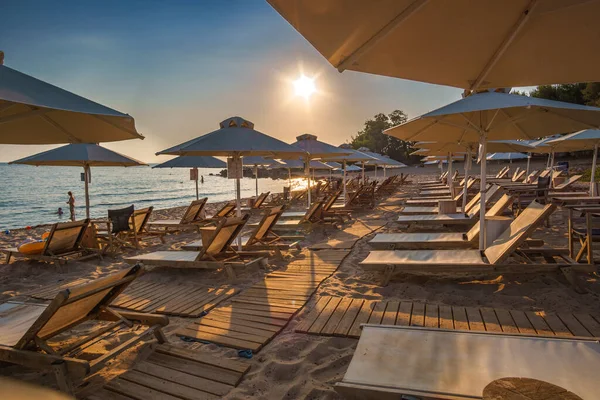 Famous Romanos Beach Located Romanos Coastal Village Close Famous Luxury — ストック写真