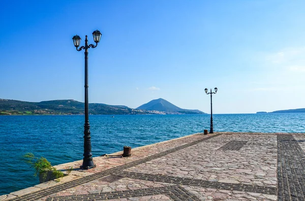 Gialova Kasabasından Messenia Yunanistan Yunanistan Daki Pilos Şehrine Doğru Navarino — Stok fotoğraf