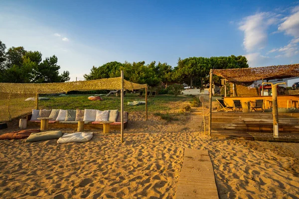 Famosa Playa Romanos Situada Cerca Del Pueblo Costero Romanos Cerca — Foto de Stock