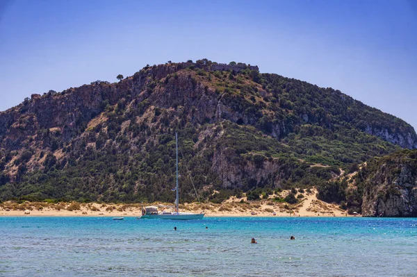 Messenia Moreloponnese Yunanistan Avrupa Daki Romanos Bölgesi Yakınlarındaki Voidokoilia Plajından — Stok fotoğraf