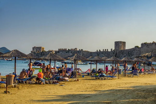 Summer View Famous Beach Methoni Town Messinia Region Peloponnese Greece — Stock Photo, Image