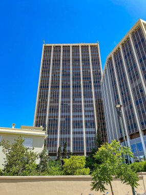 The iconic tower of Athens, Greece. It is the tallest structure in Metropolitan dense populated area in Kifisias and Alexandras avenues in Attica, Greece, Europe