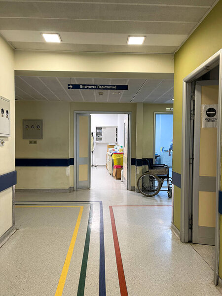 Interior view of the General Hospital of Kalamata city, Messenia, Greece