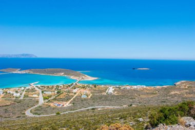 Beautiful panoramic view over Diakofti seaside village in Kythira island, Greece, Europe