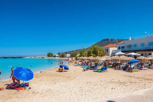 Beautiful View Diakofti Beach Kythira Island Greece High Tourist Season — Foto de Stock