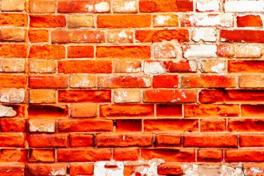 Doku, tuğla, duvar, arka plan olarak kullanılabilir. Çizik ve çatlaklarla tuğla dokusu