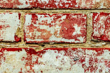 Doku, tuğla, duvar, arka plan olarak kullanılabilir. Çizik ve çatlaklarla tuğla dokusu