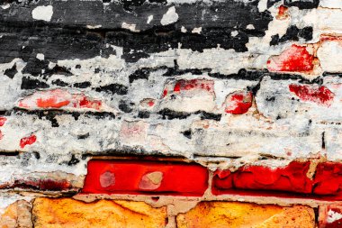 Doku, tuğla, duvar, arka plan olarak kullanılabilir. Çizik ve çatlaklarla tuğla dokusu