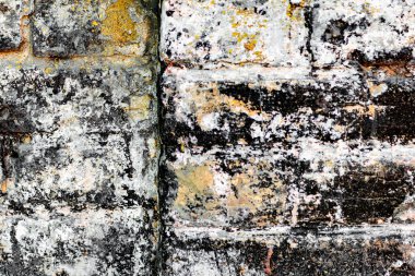 Doku, tuğla, duvar, arka plan olarak kullanılabilir. Çizik ve çatlaklarla tuğla dokusu