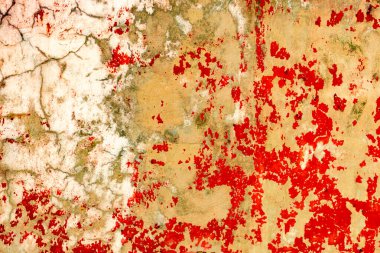 Doku, duvar, beton, arka plan olarak kullanılabilir. Çizik ve çatlaklarla dolu bir duvar parçası.