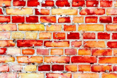 Doku, tuğla, duvar, arka plan olarak kullanılabilir. Çizik ve çatlaklarla tuğla dokusu