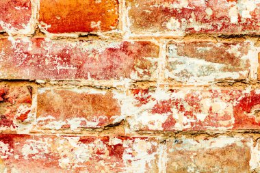 Doku, tuğla, duvar, arka plan olarak kullanılabilir. Çizik ve çatlaklarla tuğla dokusu