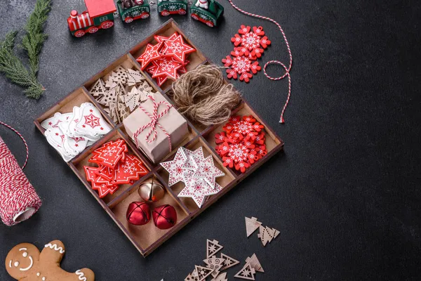 Decoraciones Navideñas Para Árboles Navidad Pan Jengibre Preparación Para Navidad —  Fotos de Stock