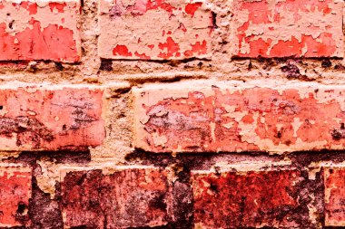 Doku, tuğla, duvar, arka plan olarak kullanılabilir. Çizik ve çatlaklarla tuğla dokusu