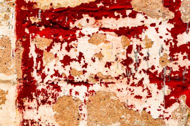 Doku, duvar, beton, arka plan olarak kullanılabilir. Çizik ve çatlaklarla dolu bir duvar parçası.