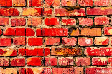 Doku, tuğla, duvar, arka plan olarak kullanılabilir. Çizik ve çatlaklarla tuğla dokusu