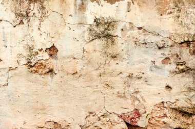 Doku, duvar, beton, arka plan olarak kullanılabilir. Çizik ve çatlaklarla dolu bir duvar parçası.