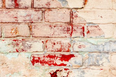 Doku, tuğla, duvar, arka plan olarak kullanılabilir. Çizik ve çatlaklarla tuğla dokusu