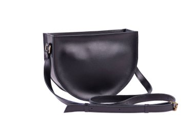 Beyaz arkaplanda izole edilmiş deri çanta