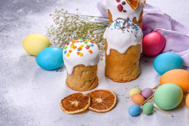 Mutlu Paskalya bayramları, masa yemeği, açık hava manzarası fotokopi, arka plan, köy yemekleri.