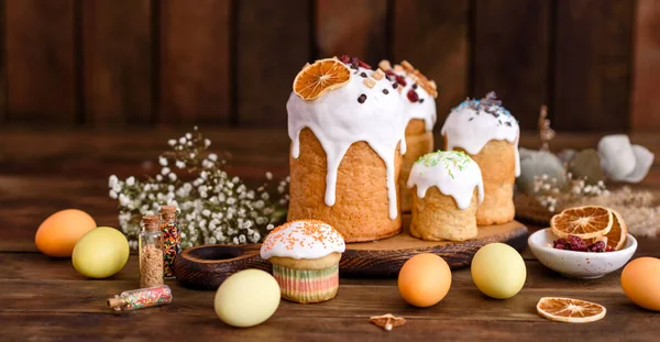 Pastel Pascua Huevos Pascua Concepto Tradicional Menú Diseño Navideño Antecedentes — Foto de Stock