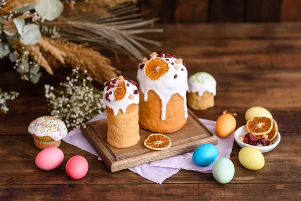 Pastel Pascua Huevos Pascua Concepto Tradicional Menú Diseño Navideño Antecedentes — Foto de Stock