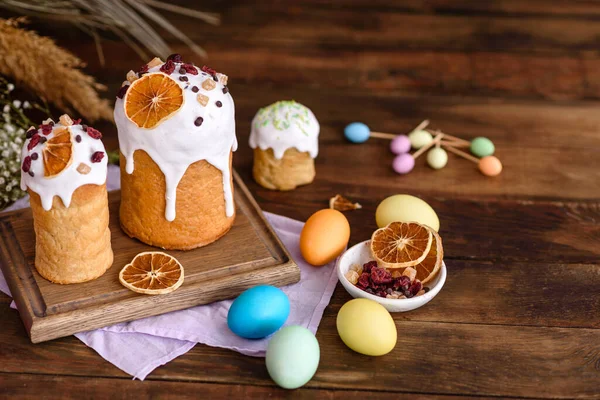 Velikonoční Dort Velikonoční Vajíčka Tradiční Koncept Svátečního Designu Jídlo Pozadí — Stock fotografie