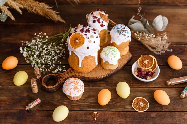 Pastel Pascua Huevos Pascua Concepto Tradicional Menú Diseño Navideño Antecedentes — Foto de Stock