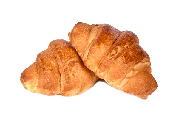 Köstliche Frische Croissants Auf Weißem Hintergrund Croissants Isoliert — Stockfoto