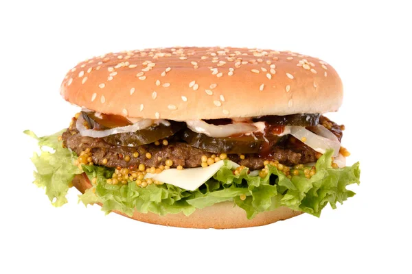 Hamburguesa Vegana Fresca Con Chuleta Sin Carne Base Plantas Aislada —  Fotos de Stock