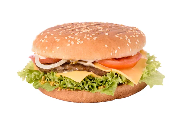 Hamburger Végétalien Frais Avec Escalope Sans Viande Base Plantes Isolé — Photo