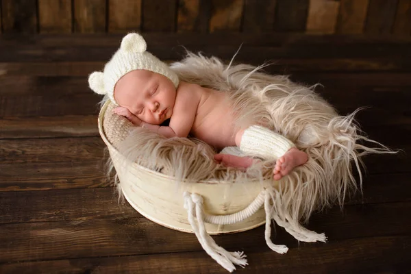 Pasgeboren Baby Slapen Eerste Dagen Van Leven Schattig Klein Pasgeboren — Stockfoto