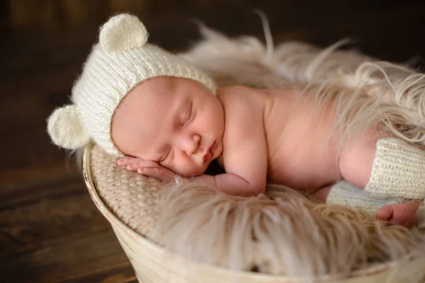 Pasgeboren Baby Slapen Eerste Dagen Van Leven Schattig Klein Pasgeboren — Stockfoto