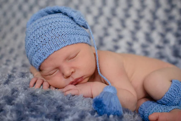 Bebê Recém Nascido Dormir Primeiros Dias Vida Bonito Bebê Recém — Fotografia de Stock