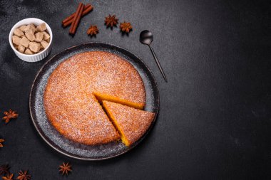 Tatlı ev yapımı Şükran kabak pasta yemeye hazır