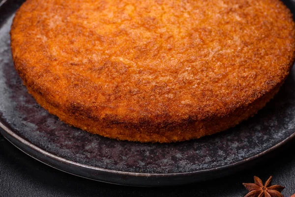 Torta Abóbora Ação Graças Caseira Doce Pronta Para Comer — Fotografia de Stock