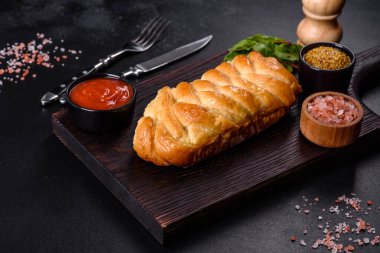 Lahanalı turtalar. Ev yapımı pişirme. Geleneksel Ukrayna mutfağı. Yakın plan.