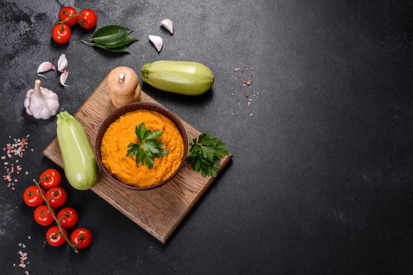 Vegetable paste, caviar from chopped vegetables. Studio Photo