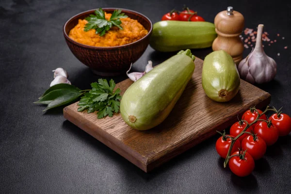 Vegetable paste, caviar from chopped vegetables. Studio Photo