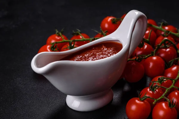 Tomato Sauce Vintage Background Detailed Close Shot — Fotografia de Stock