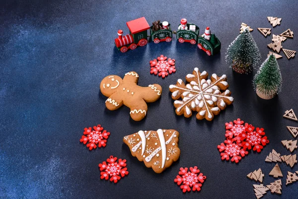 Christmas Gingerbread Delicious Gingerbread Cookies Honey Ginger Cinnamon — Fotografia de Stock