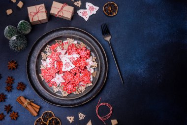 Christmas, New Year, DIY, holidays preparation and creativity concept. Getting ready to celebration