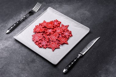 Christmas background with decorations. New Year symbol - decorative fir tree