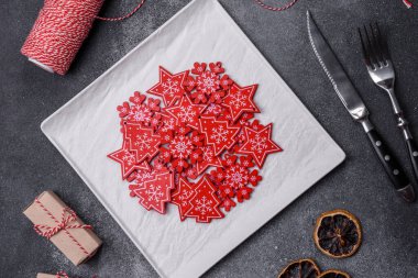 Christmas background with decorations. New Year symbol - decorative fir tree