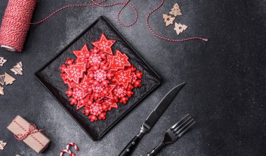 Christmas background with decorations. New Year symbol - decorative fir tree