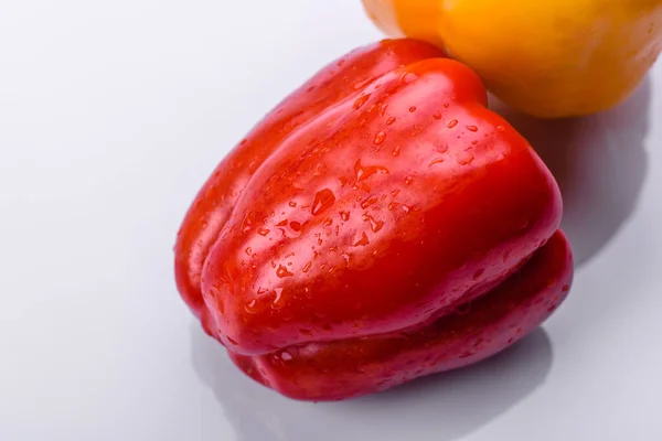 Pimenta Doce Vermelha Fresca Rasgada Colheita Outono Preparação Ingredientes Para — Fotografia de Stock